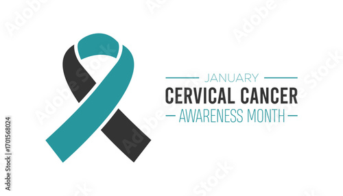 Vector illustration on the theme of Cervical Cancer awareness month observed each year during January. banner, Holiday, poster, card and background design.