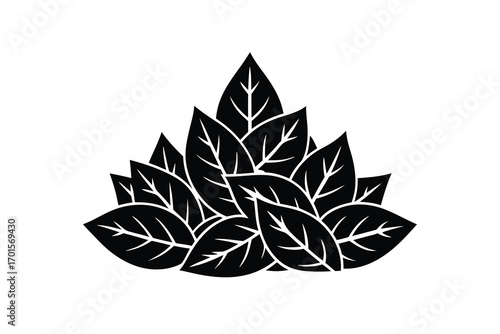 pile of leaves line art icon