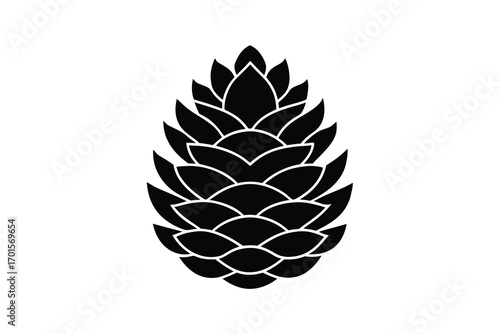 pine cone line art icon