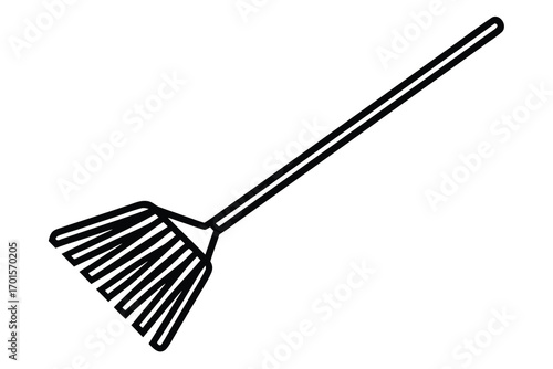 rake line art icon