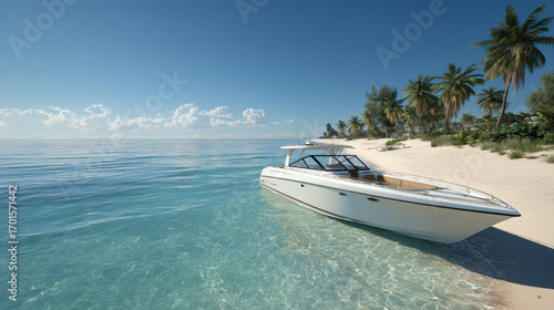 Fototapeta Naklejka Na Ścianę i Meble -  luxury boat on the beach 