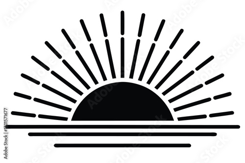 sunrise line art icon