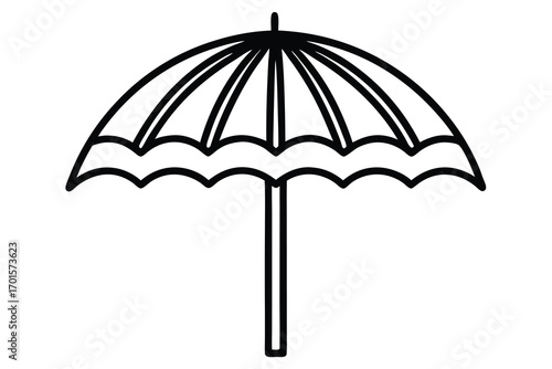 beach umbrella line art icon