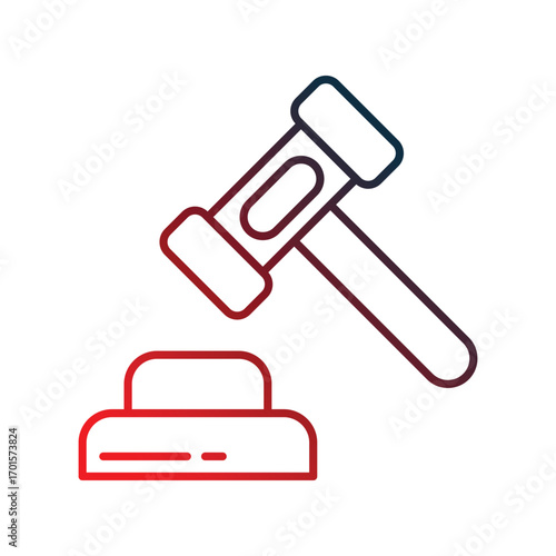 Law icon with white background vector stock illustration