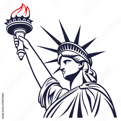 Vector art of statue of liberty vector illustration the iconic symbol of american freedom and democracy, a beacon of hope for immigrants and a symbol of new york city