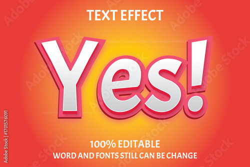 Yes text effect on gradient background 