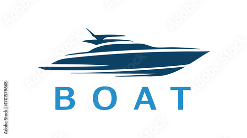 Modern yacht logo design with bold blue typography for maritime brands