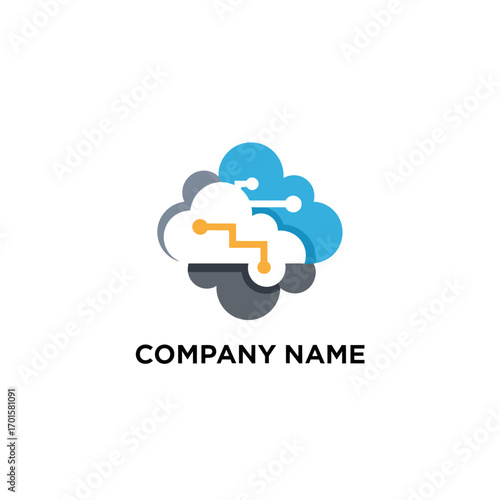 cloud computing technology logo design.