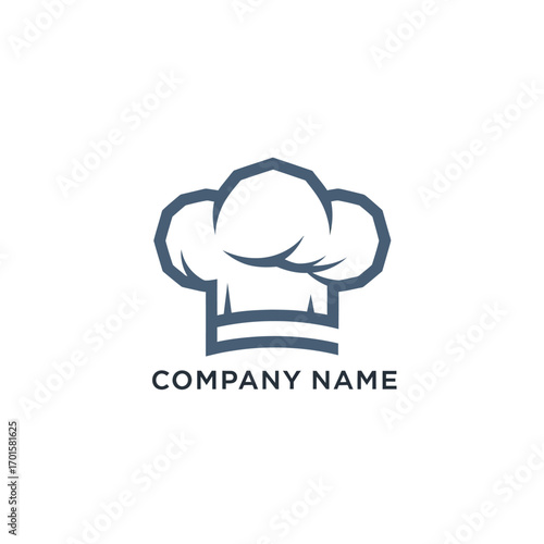 Minimalist chef hat logo vector illustration for company branding.