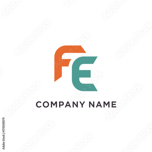 modern logo design featuring the letters fe.