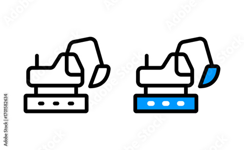 Excavator Icon – Construction Equipment and Heavy Machinery Symbol