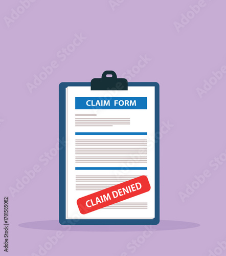 Clipboard claim form. Online claim form. Vector illustration
