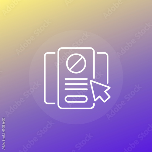 cancel subscription plan line icon