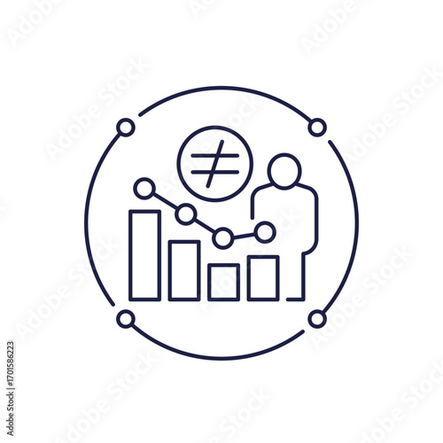 Reducing inequality icon in line design