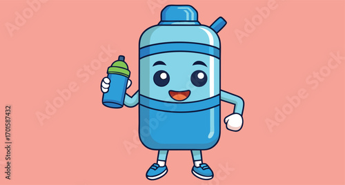 Cute Water Bottle with Juice Cartoon – Water, Bottle, Drink, Juice, Hydration, Cartoon, Cute, Icon, Vector