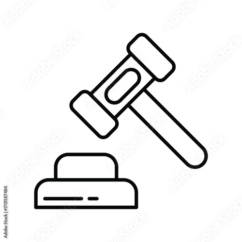 Law icon with white background vector stock illustration