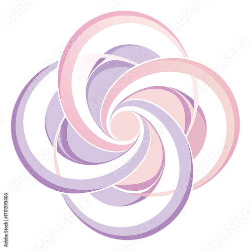 Abstract swirling geometric design in pink and purple hues