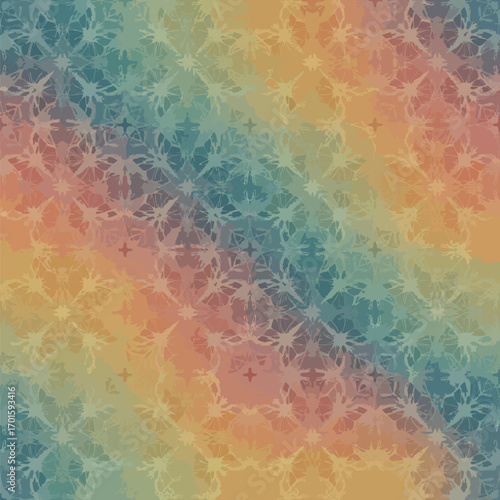 Abstract textured background with a gradient of colors and a repetitive floral pattern overlay., patern seamless, royalty stock.