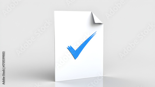 Wallpaper Mural Approve document with blue checkmark for business compliance and project completion Torontodigital.ca