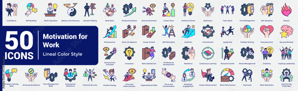 Fototapeta premium Motivation for work Bundle H50 Lineal Color