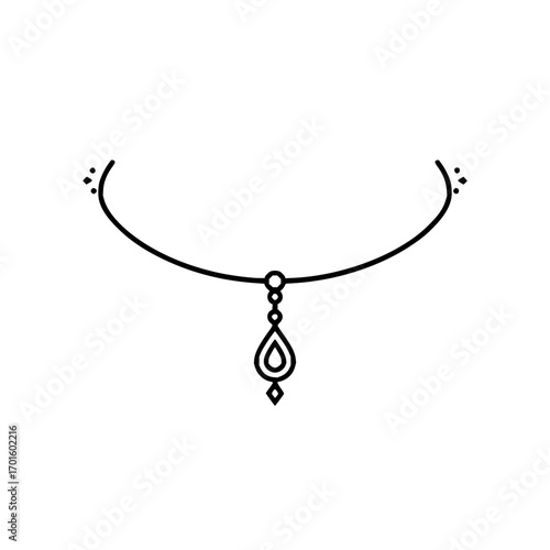 Minimalist necklace jewelry design vector art drawing pendant fashion accessory outline aesthetic simple elegant 100