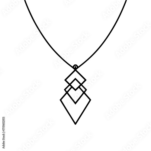 Geometric diamond pendant necklace jewelry fashion accessory statement piece for women girls style trend 2024