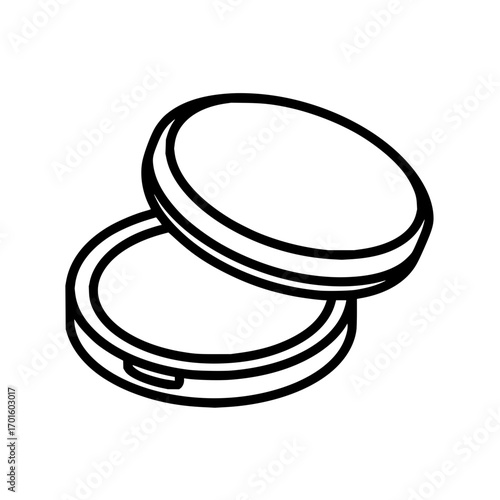 Compact powder makeup case vector illustration for beauty and personal care product design and branding use