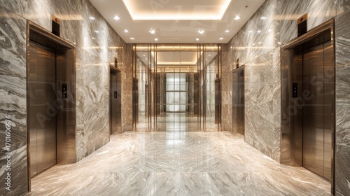 Luxurious Modern Elevator Lobby Interior
