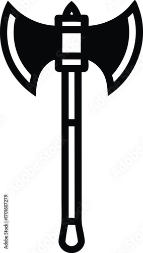 Line axe icon.