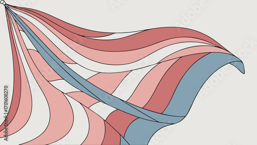 Waving transgender pride flag with flowing stripes, a modern graphic illustration symbolizing equality and diversity