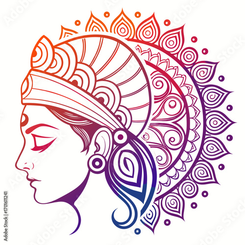 Serene woman with mandala