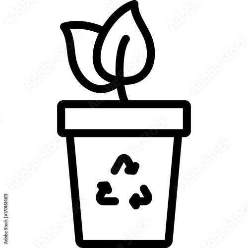 composting icon illustration design with outline