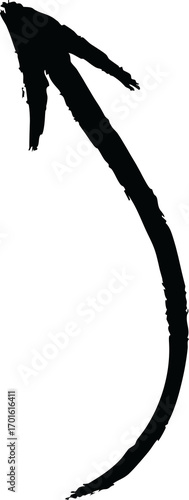hand-drawn black marker arrow isolated PNG transparent, hand-drawn marker stroke arrows on transparent background.