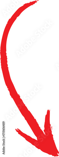 hand-drawn red marker arrow isolated PNG transparent, hand-drawn marker stroke arrows on transparent background.