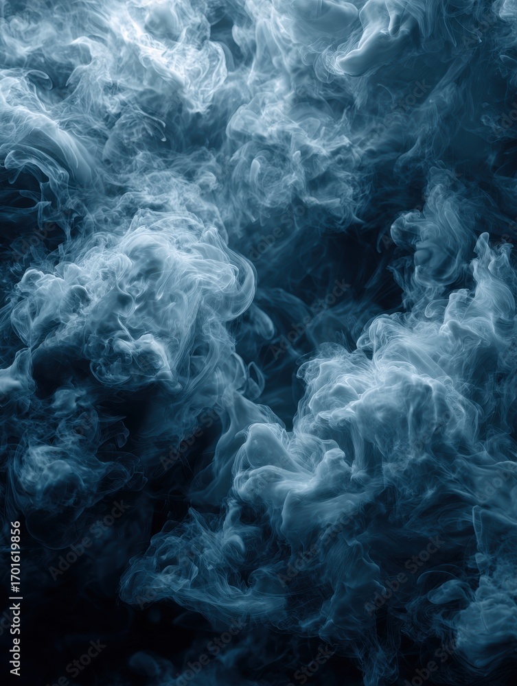 Obraz premium Abstract Blue Smoke Swirls Background