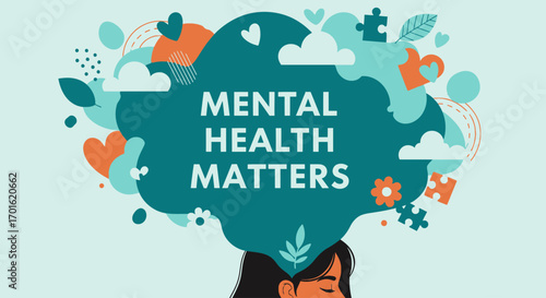 Mental Health Matters Colorful Awareness Illustration