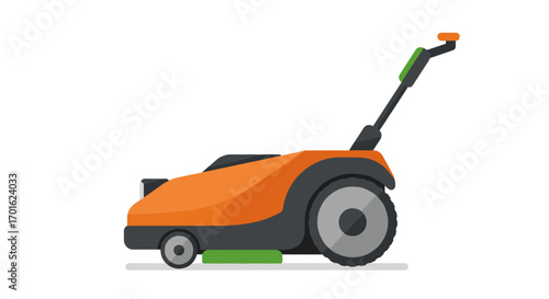 Modern lawn mower in flat design style for home gardening concepts
