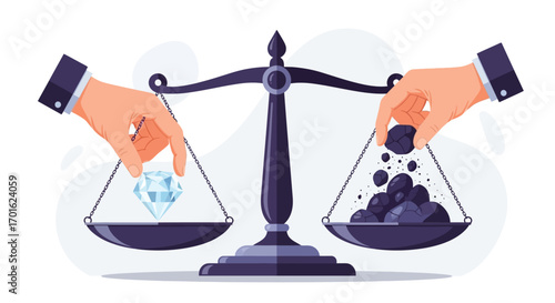 Business concept of weighing options and making decisions.