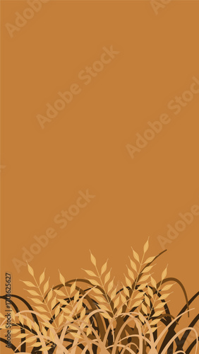 Wheat field flat illustration