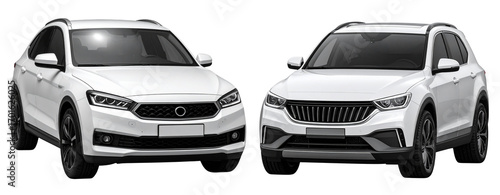 Modern White Luxury SUV PNG