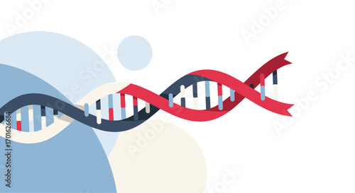 DNA double helix structure scientific illustration.