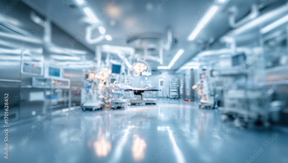 Fototapeta premium Blurry sterile operating room interior
