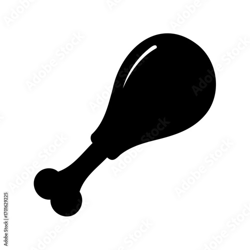 Chicken leg silhouette vector, chicken leg icon sign vector