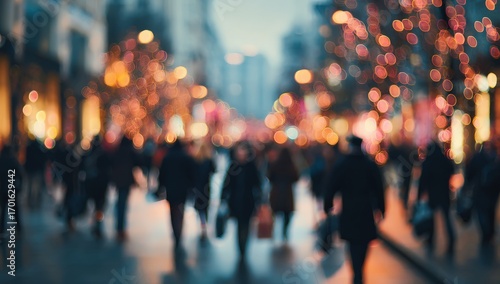 Wallpaper Mural Blurred city street scene at night Torontodigital.ca