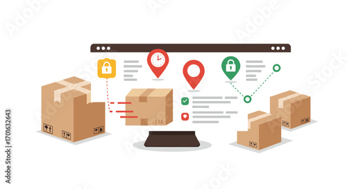 Efficient delivery system concept with packages and tracking elements