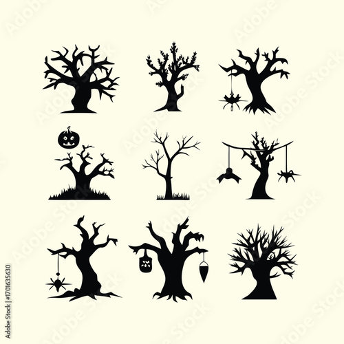 Halloween Creative tree set design 