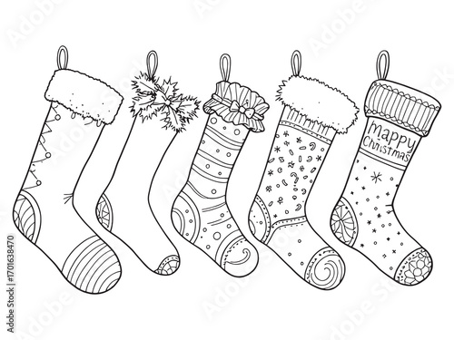 Festive Christmas stocking filled with joy