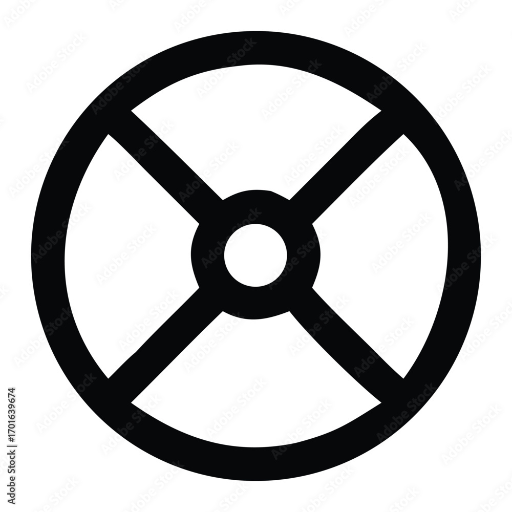 Obraz premium A metal automobile disc with a peace symbol design is on a white background