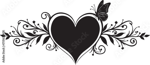 black and white heart
