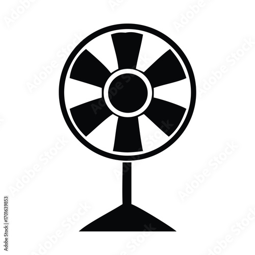 Electric fan vector illustration isolated on black background